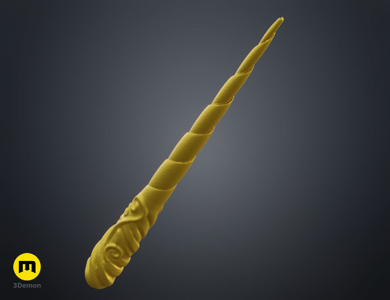 Decorated Unicorn horn 3D print model_1