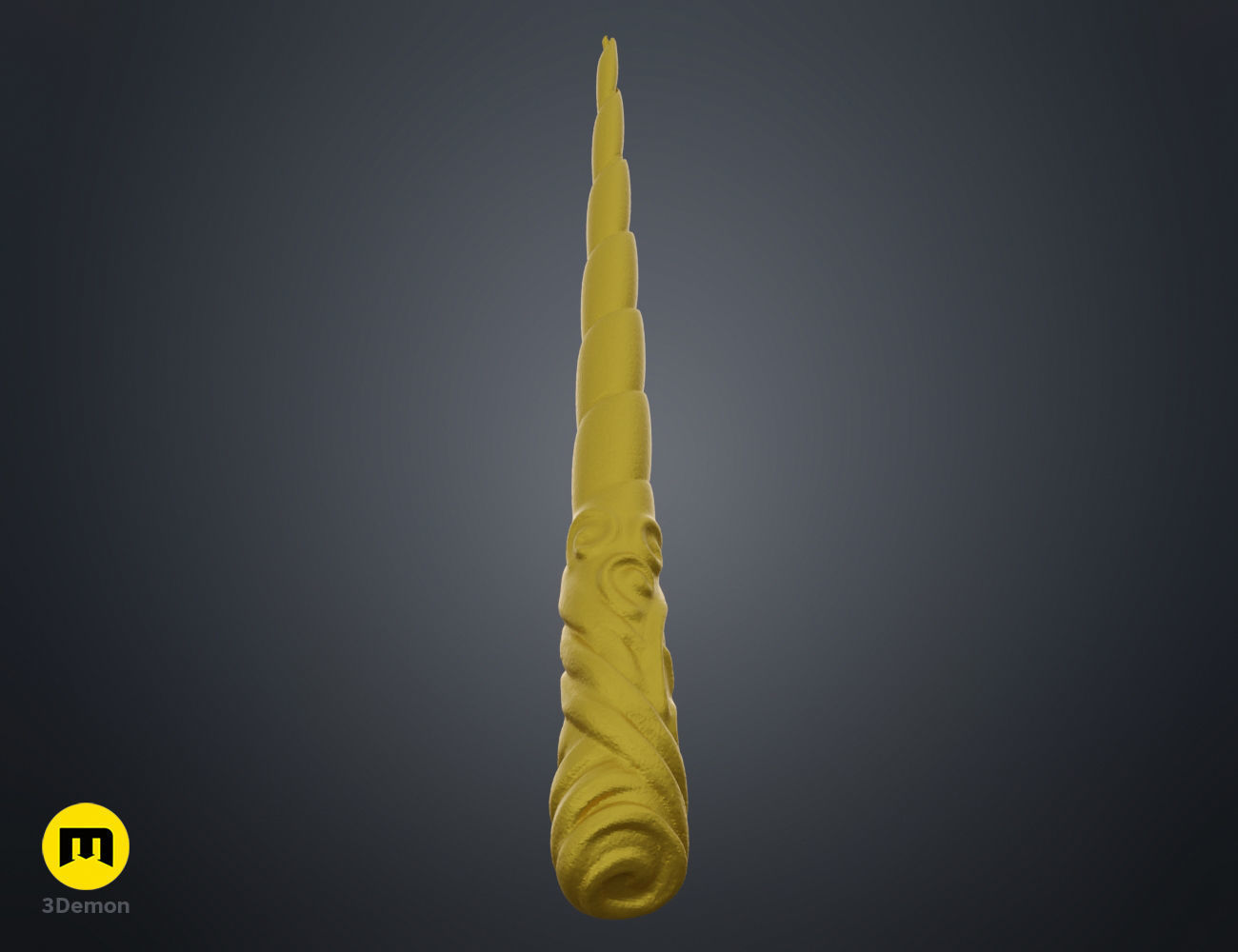 Decorated Unicorn horn 3D print model_11