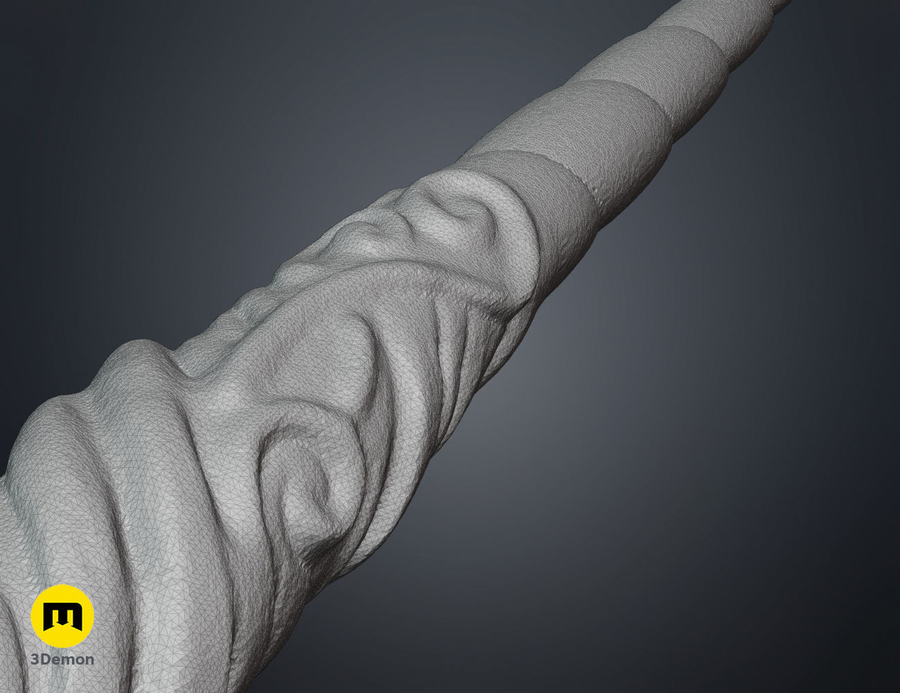 Decorated Unicorn horn 3D print model_15
