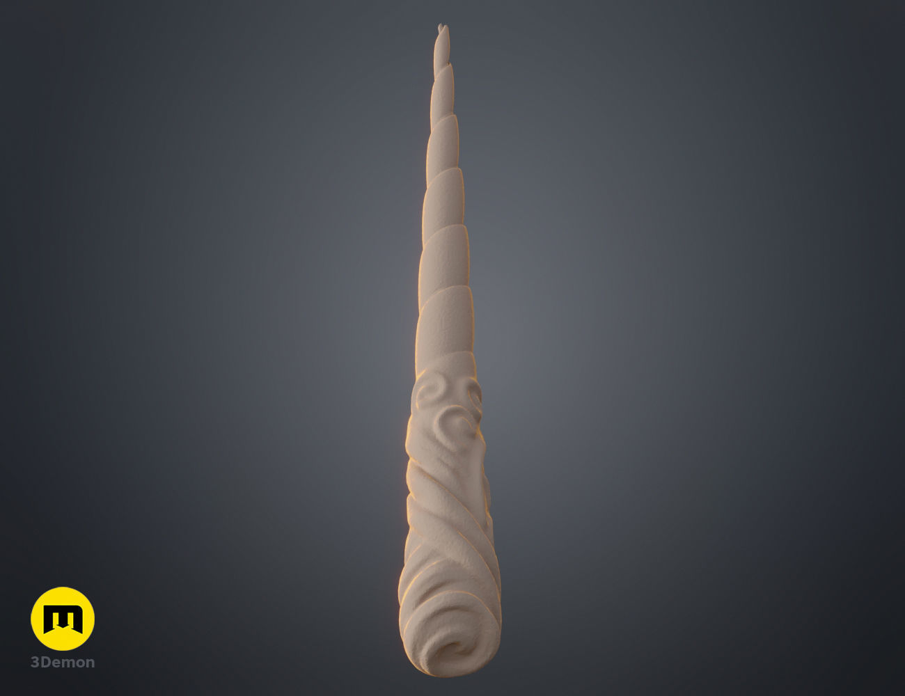 Decorated Unicorn horn 3D print model_8
