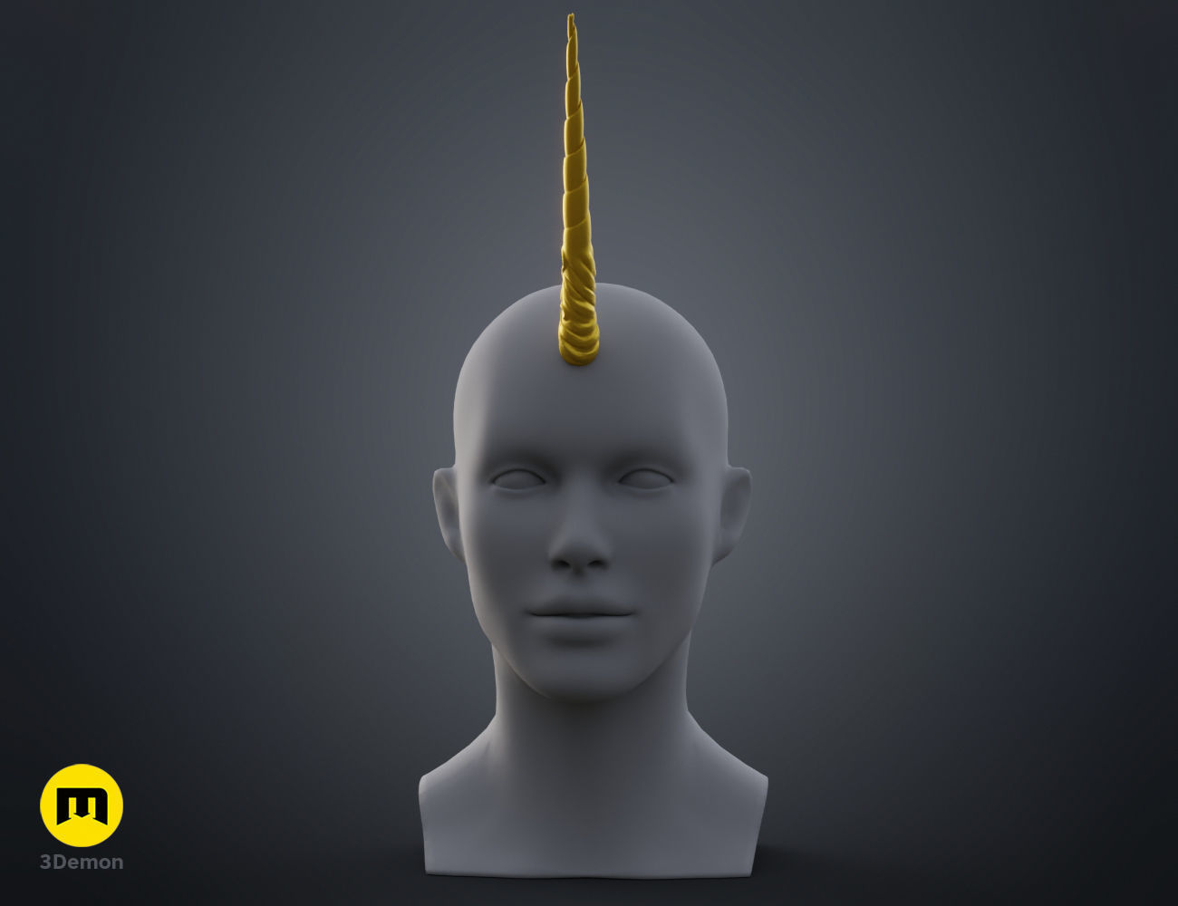 Decorated Unicorn horn 3D print model_2