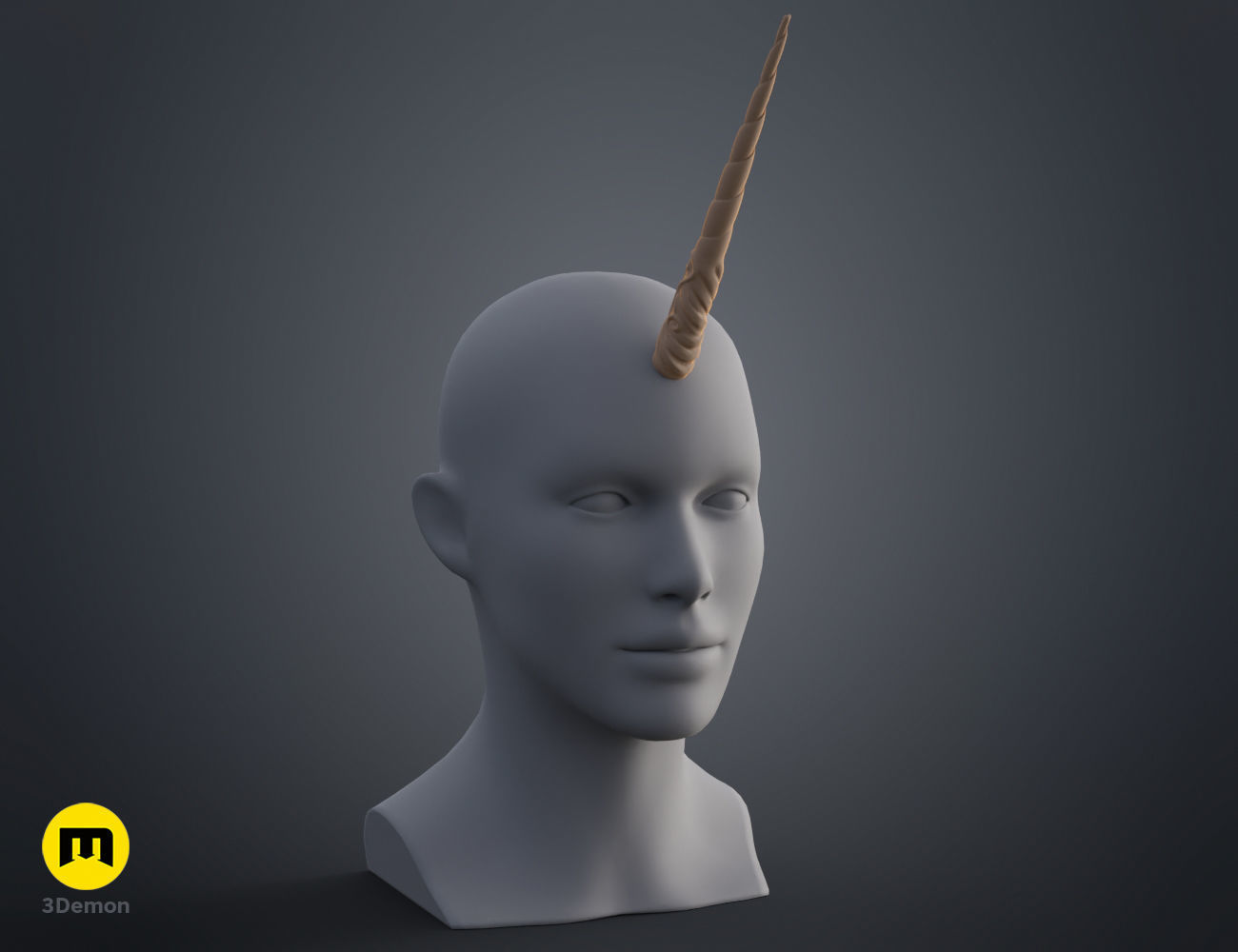 Decorated Unicorn horn 3D print model_7