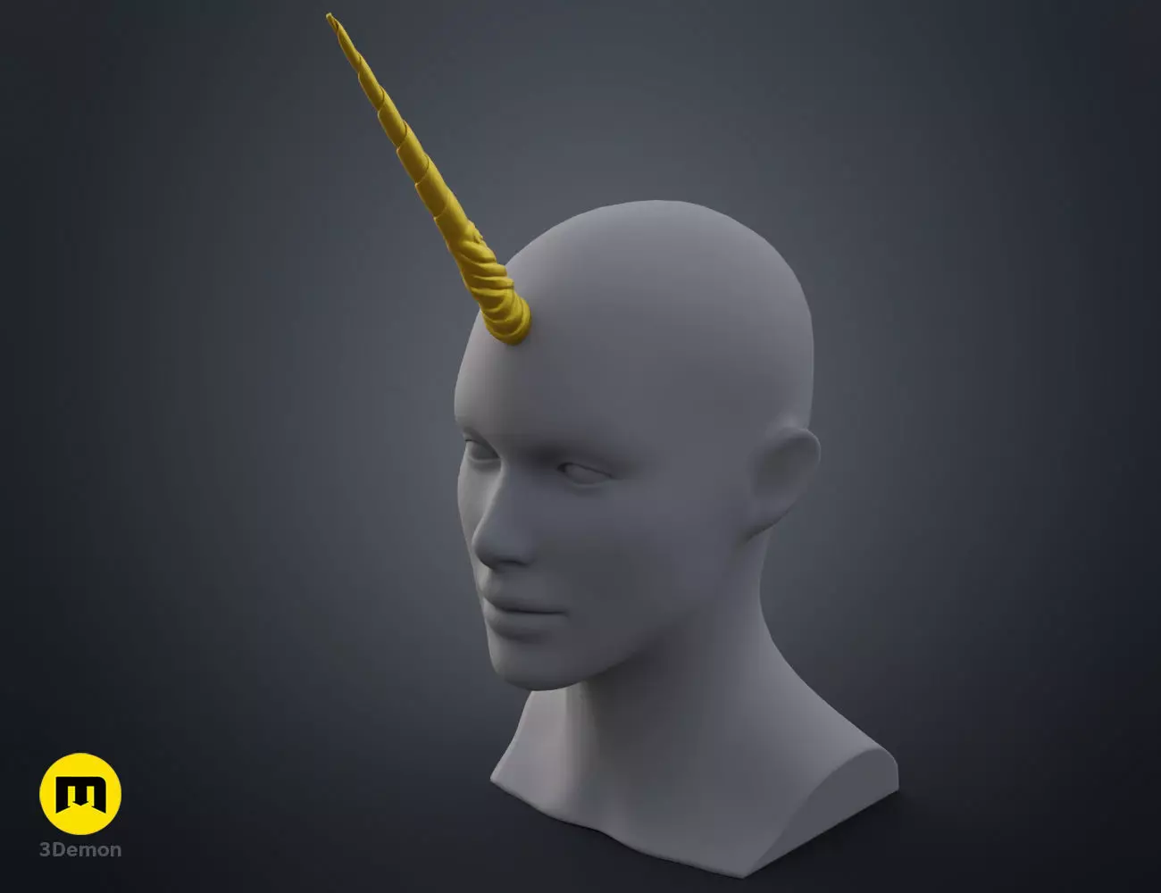Decorated Unicorn horn 3D print model_0