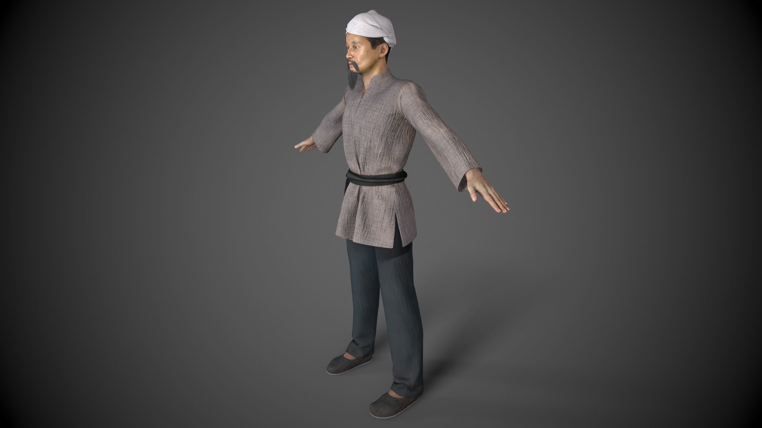 farmer avatar Low-poly 3D model_1
