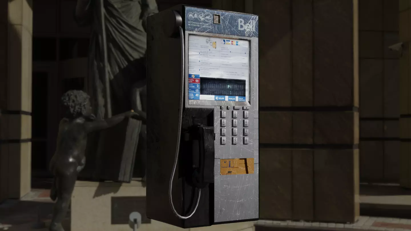 Public Payphone Free low-poly 3D model