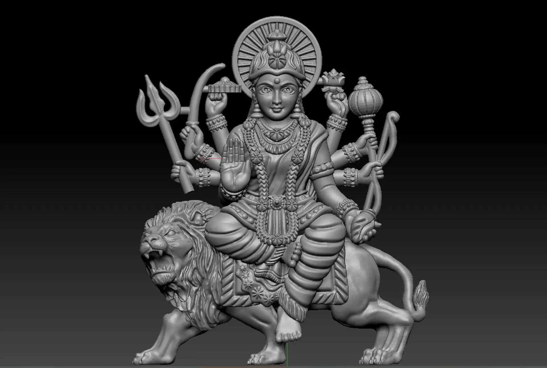 DURGA MAA WITH LION 3D print model