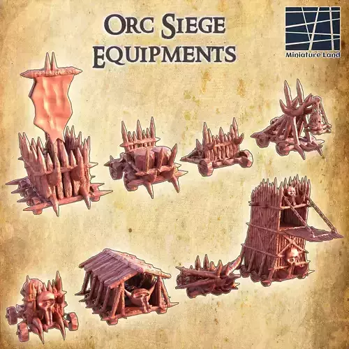 Orc Siege Equipments Tabletop Terrain 28 mm