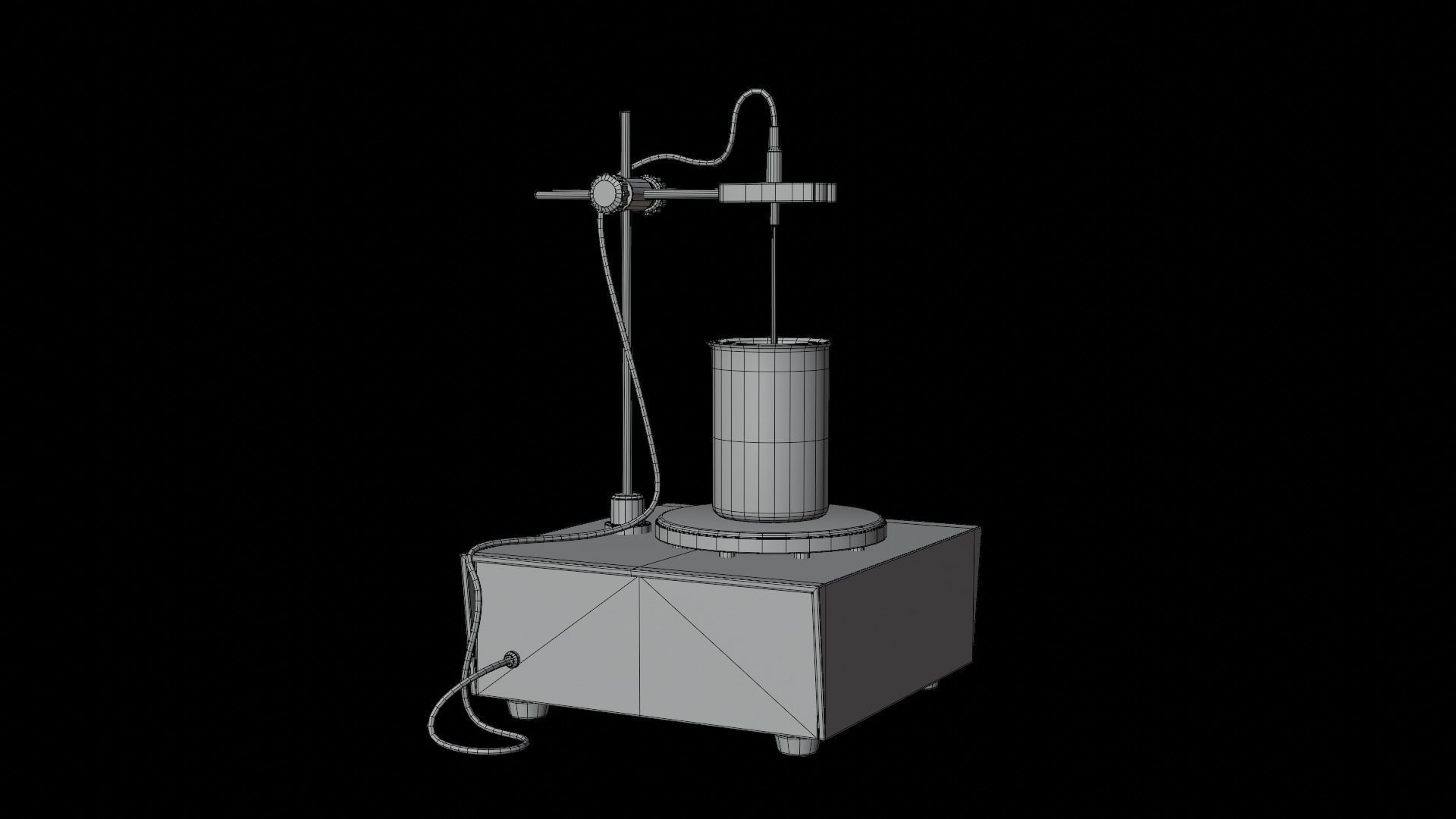 Magnetic Heating Stirrer Low-poly 3D model_16