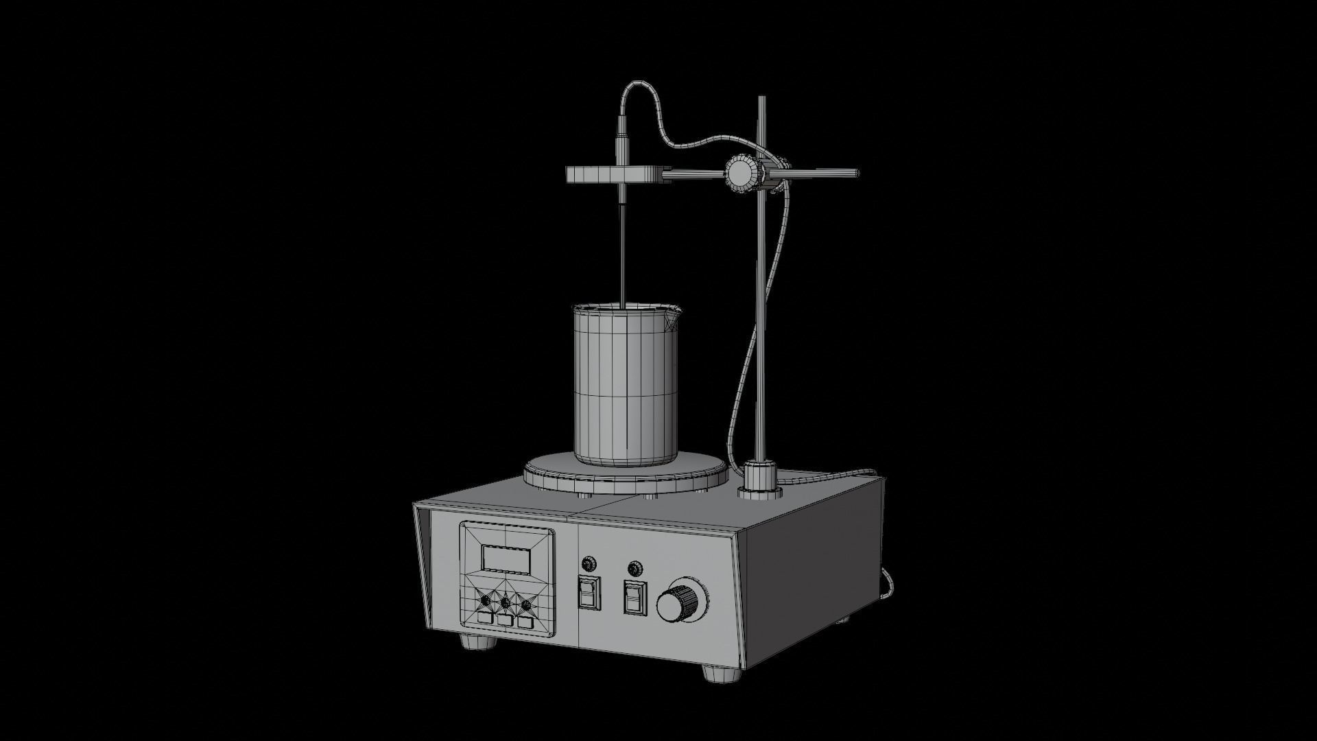 Magnetic Heating Stirrer Low-poly 3D model_14