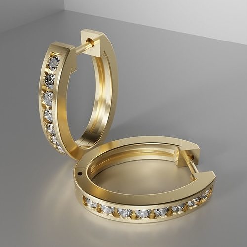 U Earring Channel setting 3D print model