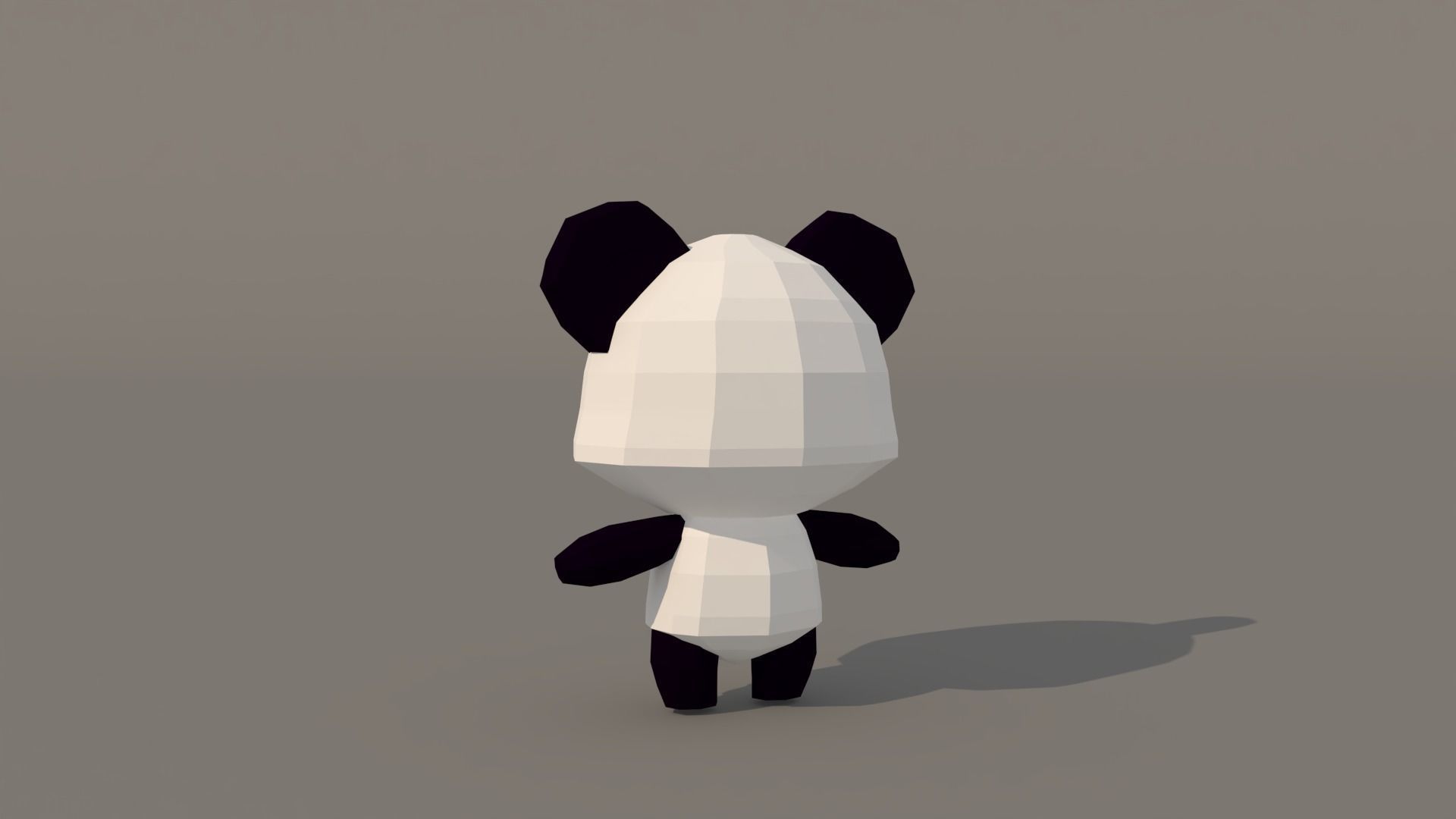 Character B096 Panda Cute Low-poly 3D model_2