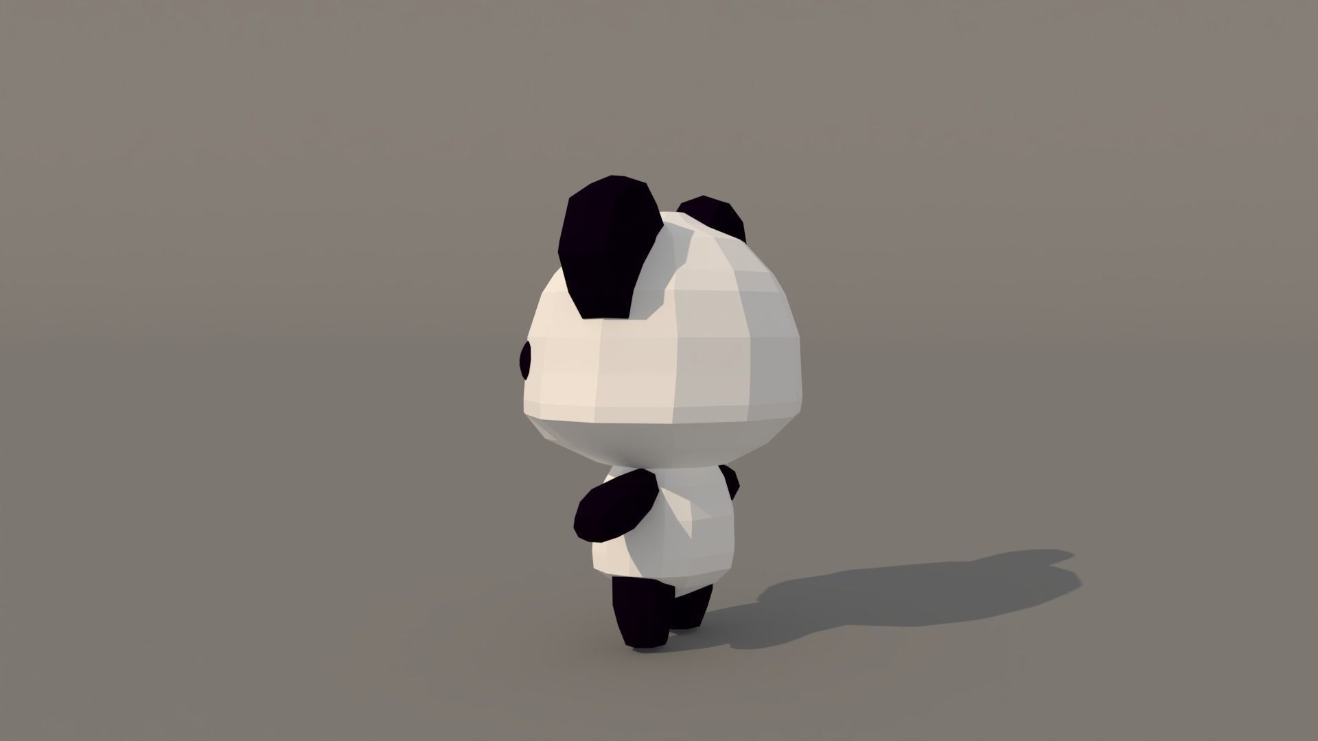 Character B096 Panda Cute Low-poly 3D model_1