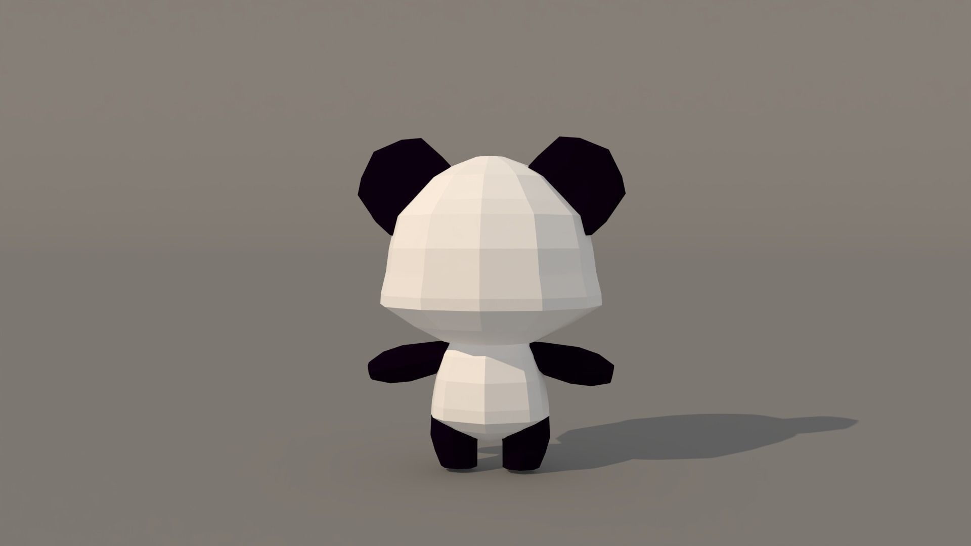 Character B096 Panda Cute Low-poly 3D model_3