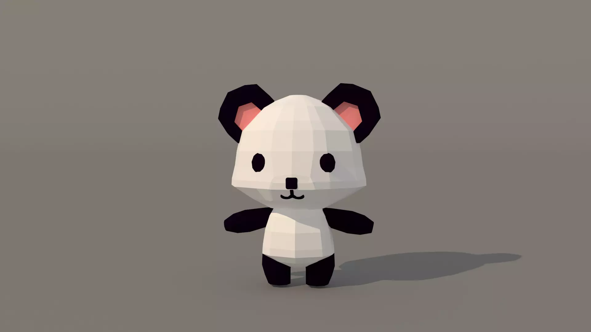 Character B096 Panda Cute Low-poly 3D model_0