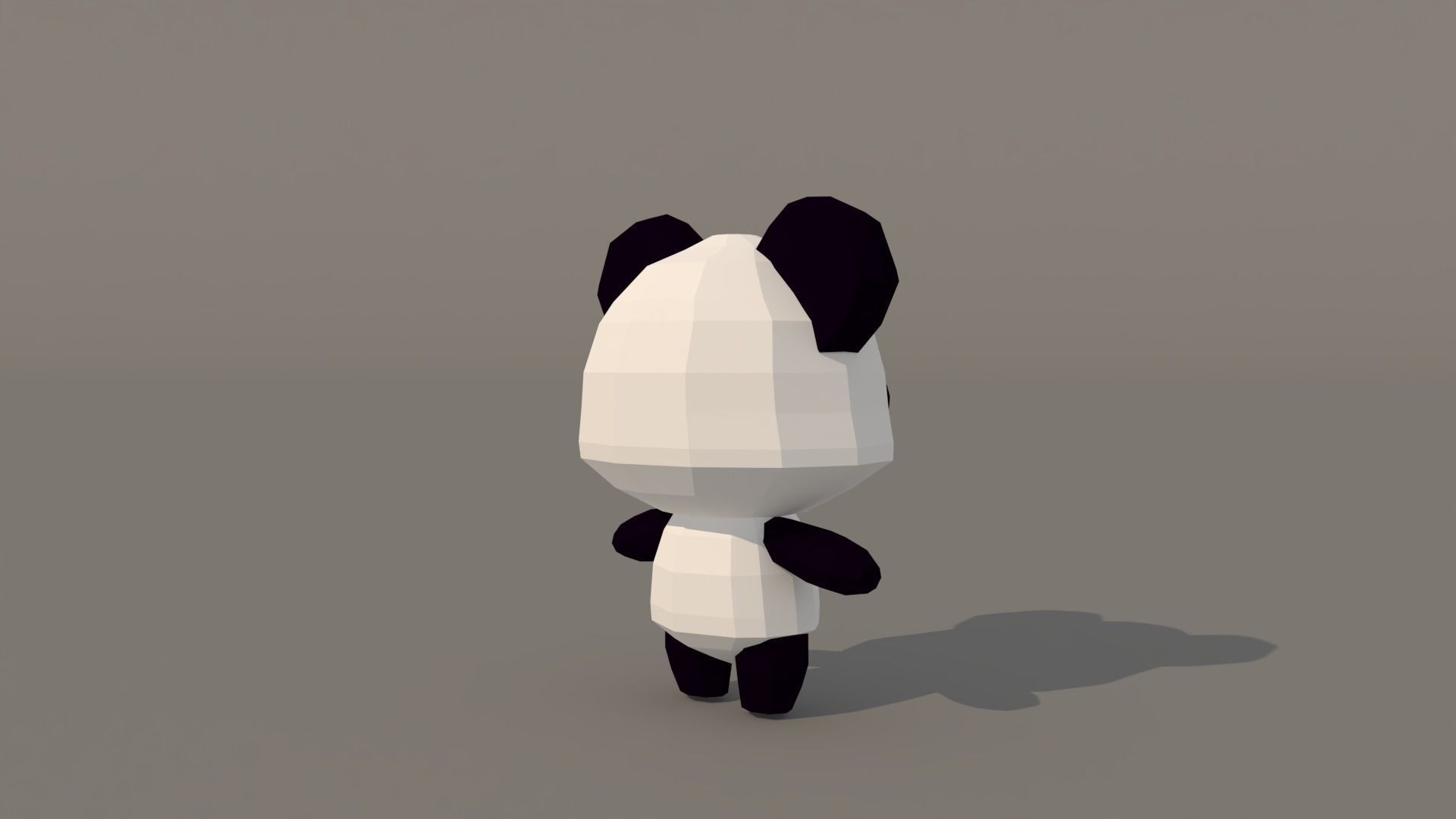 Character B096 Panda Cute Low-poly 3D model_4
