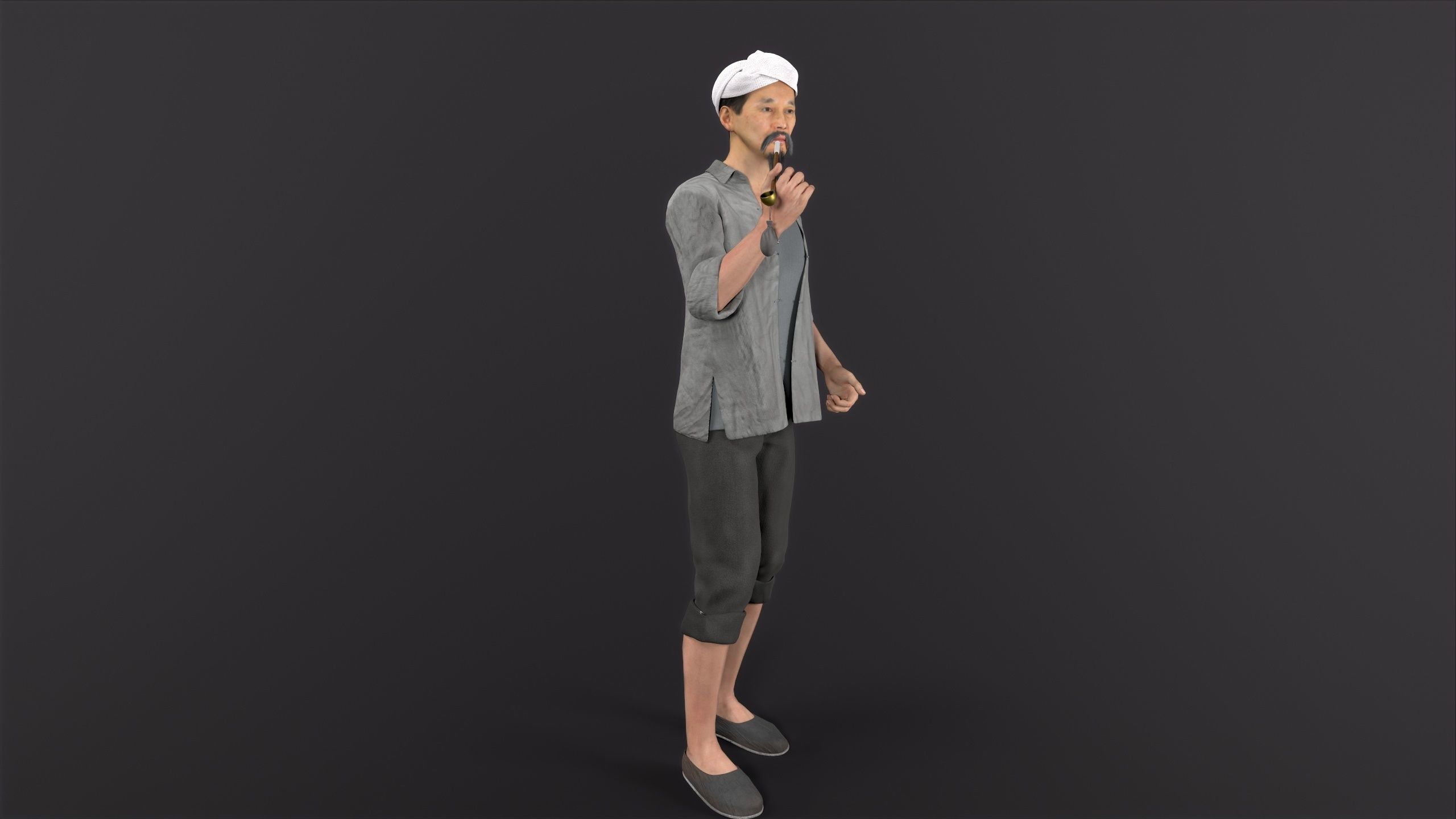 farmer avatar Low-poly 3D model_8
