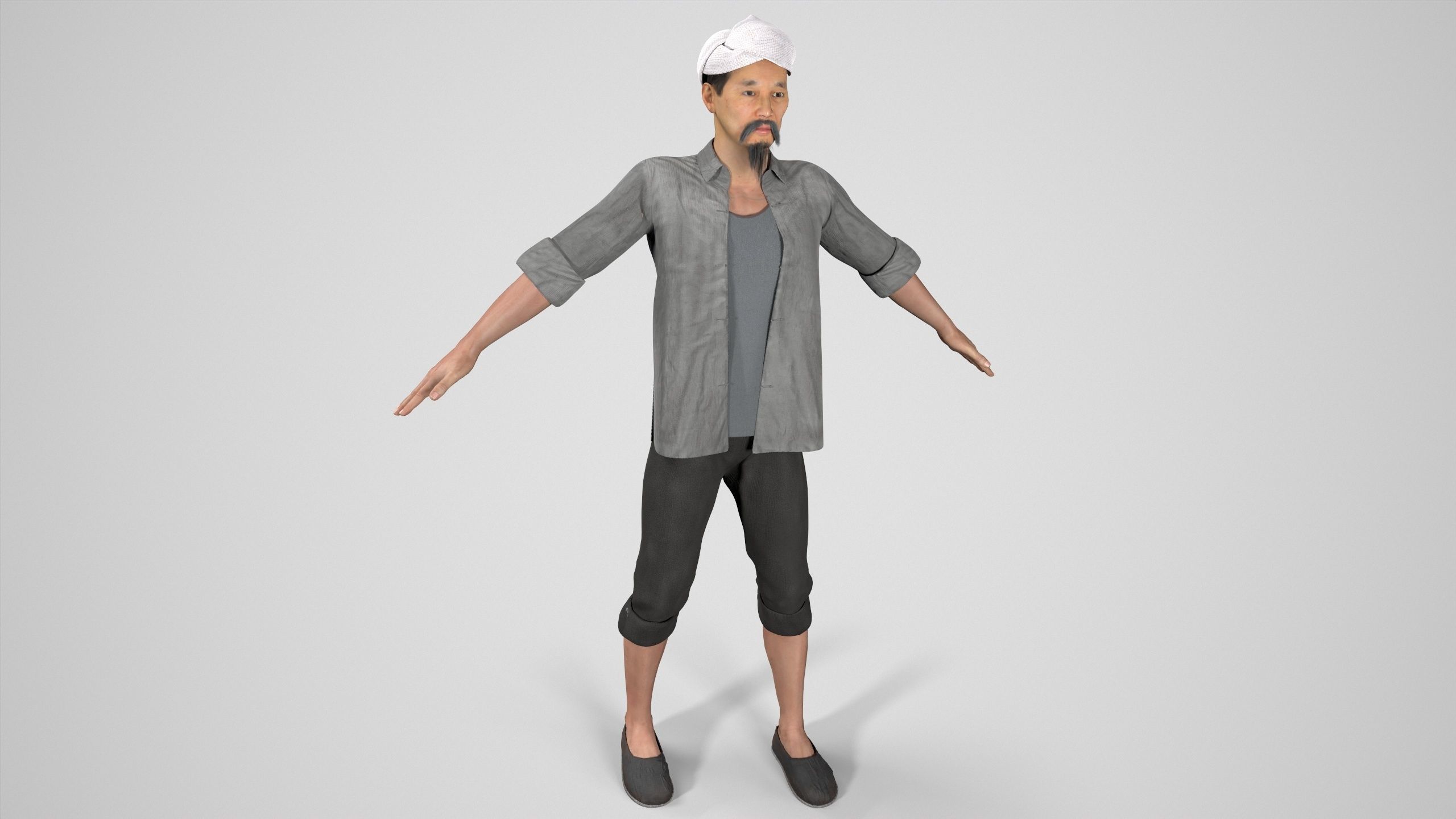 farmer avatar Low-poly 3D model_4