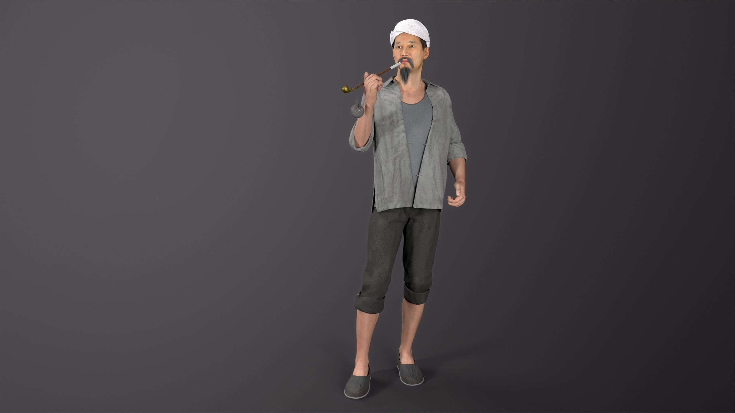 farmer avatar Low-poly 3D model_7