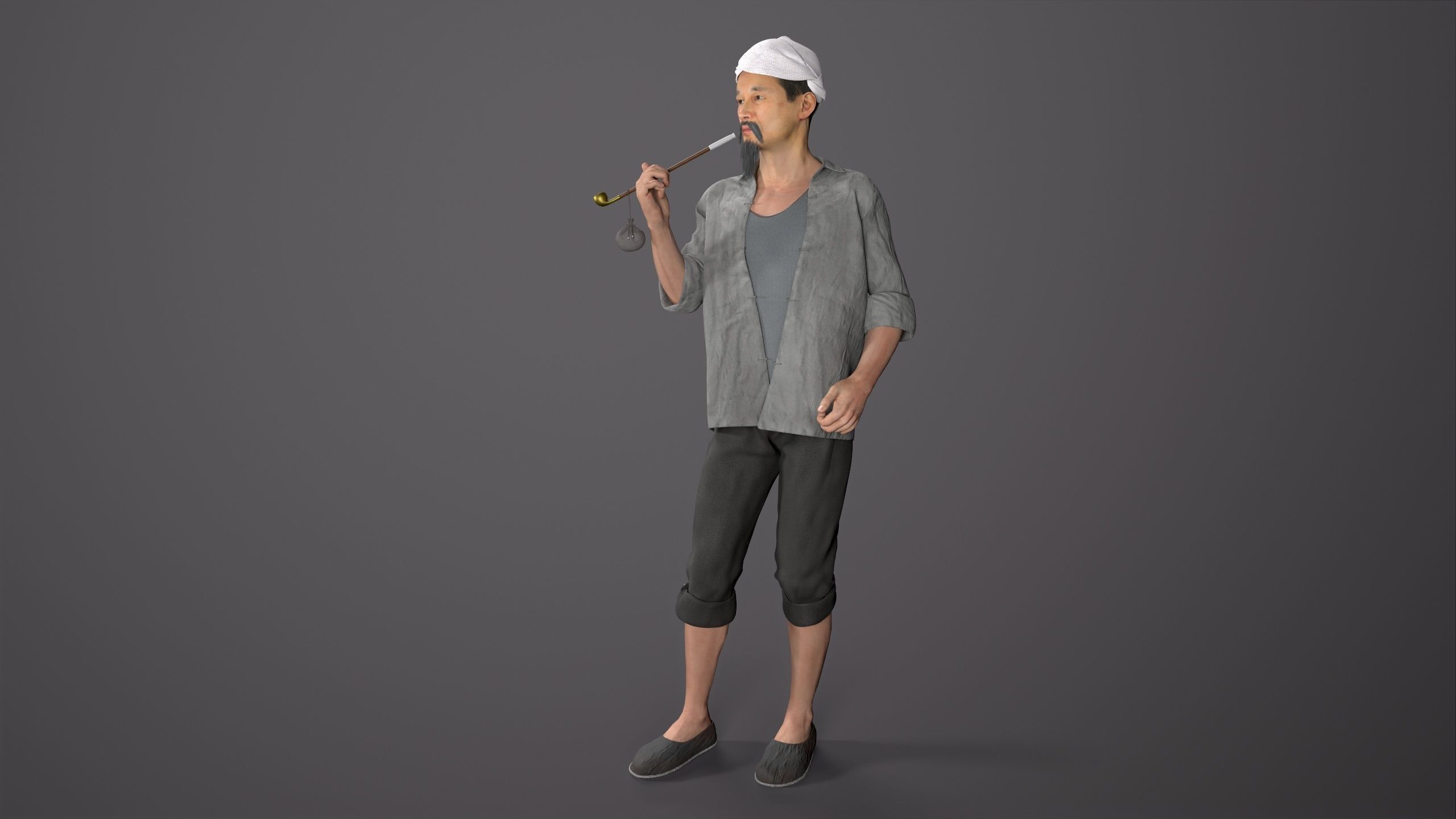 farmer avatar Low-poly 3D model_10