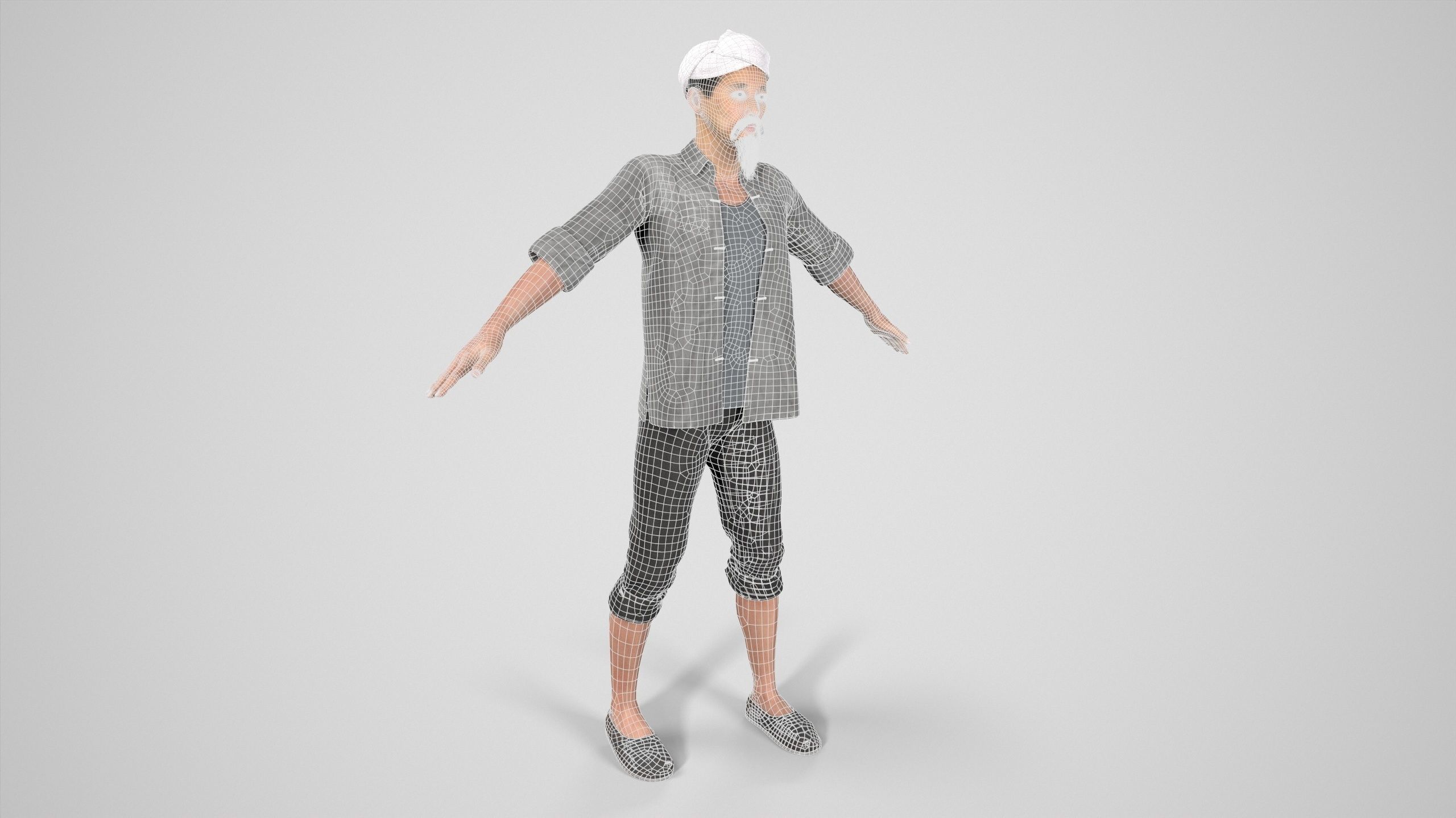farmer avatar Low-poly 3D model_12