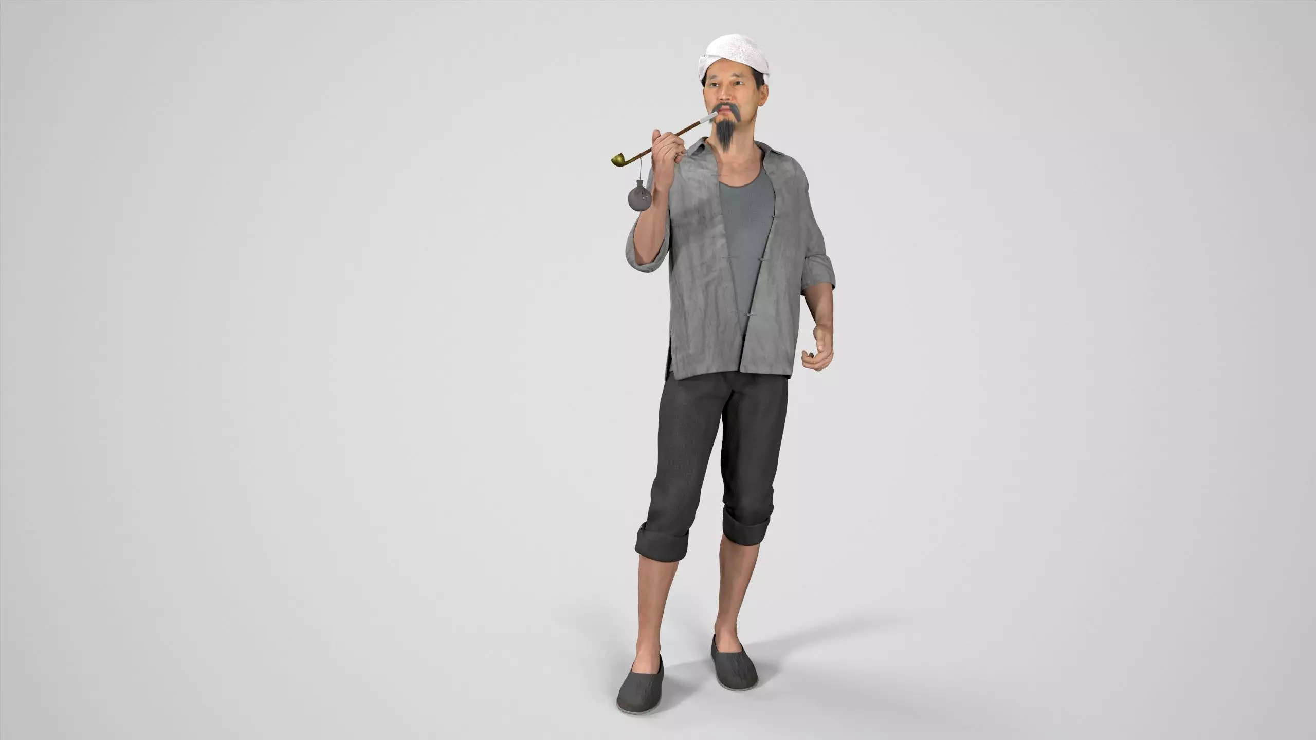 farmer avatar Low-poly 3D model_0