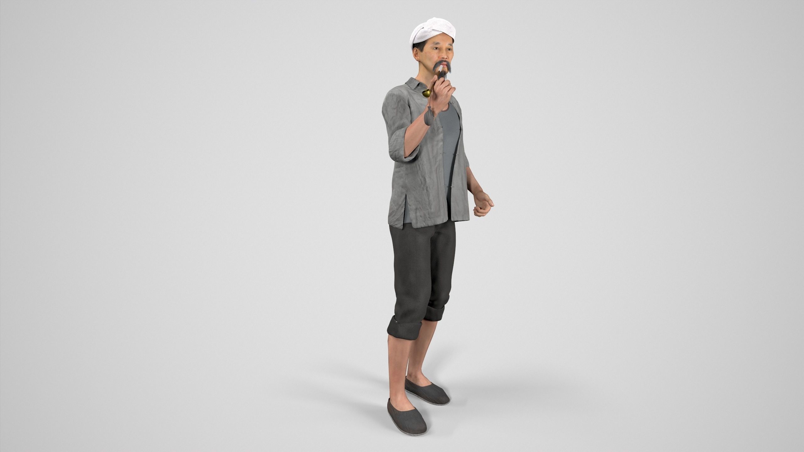 farmer avatar Low-poly 3D model_2