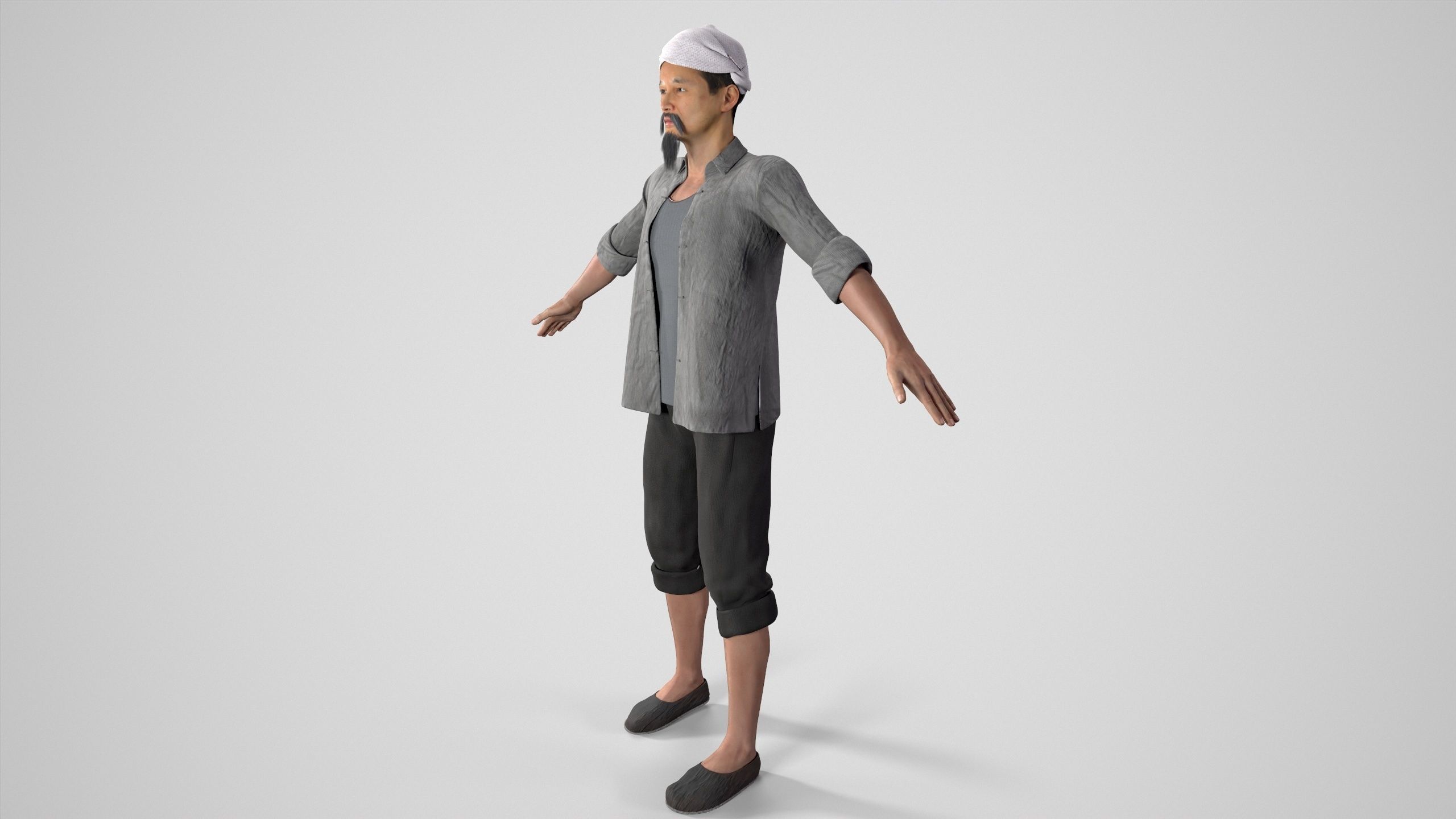 farmer avatar Low-poly 3D model_5