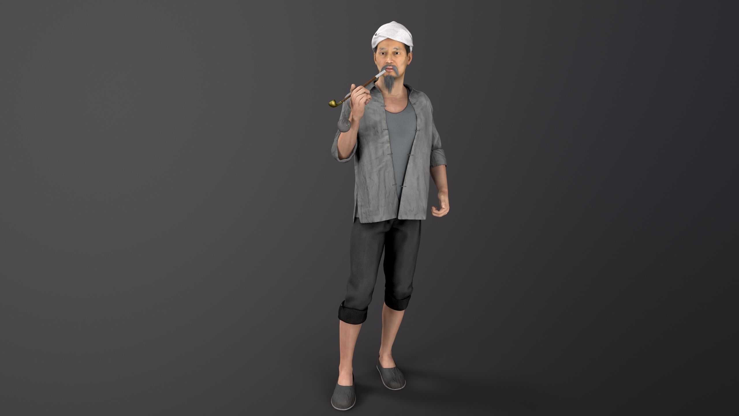 farmer avatar Low-poly 3D model_11