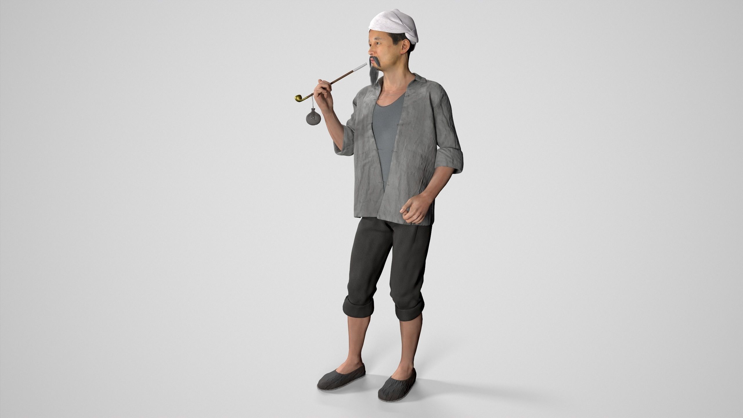 farmer avatar Low-poly 3D model_1