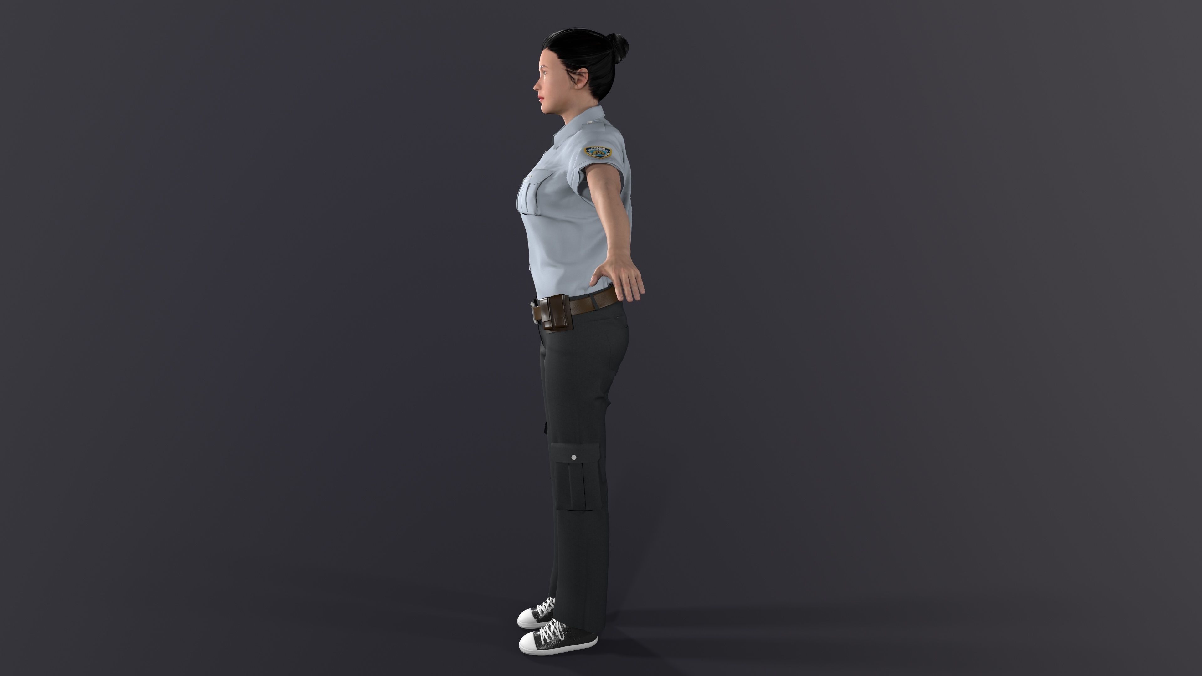 public security  Low-poly 3D model_2