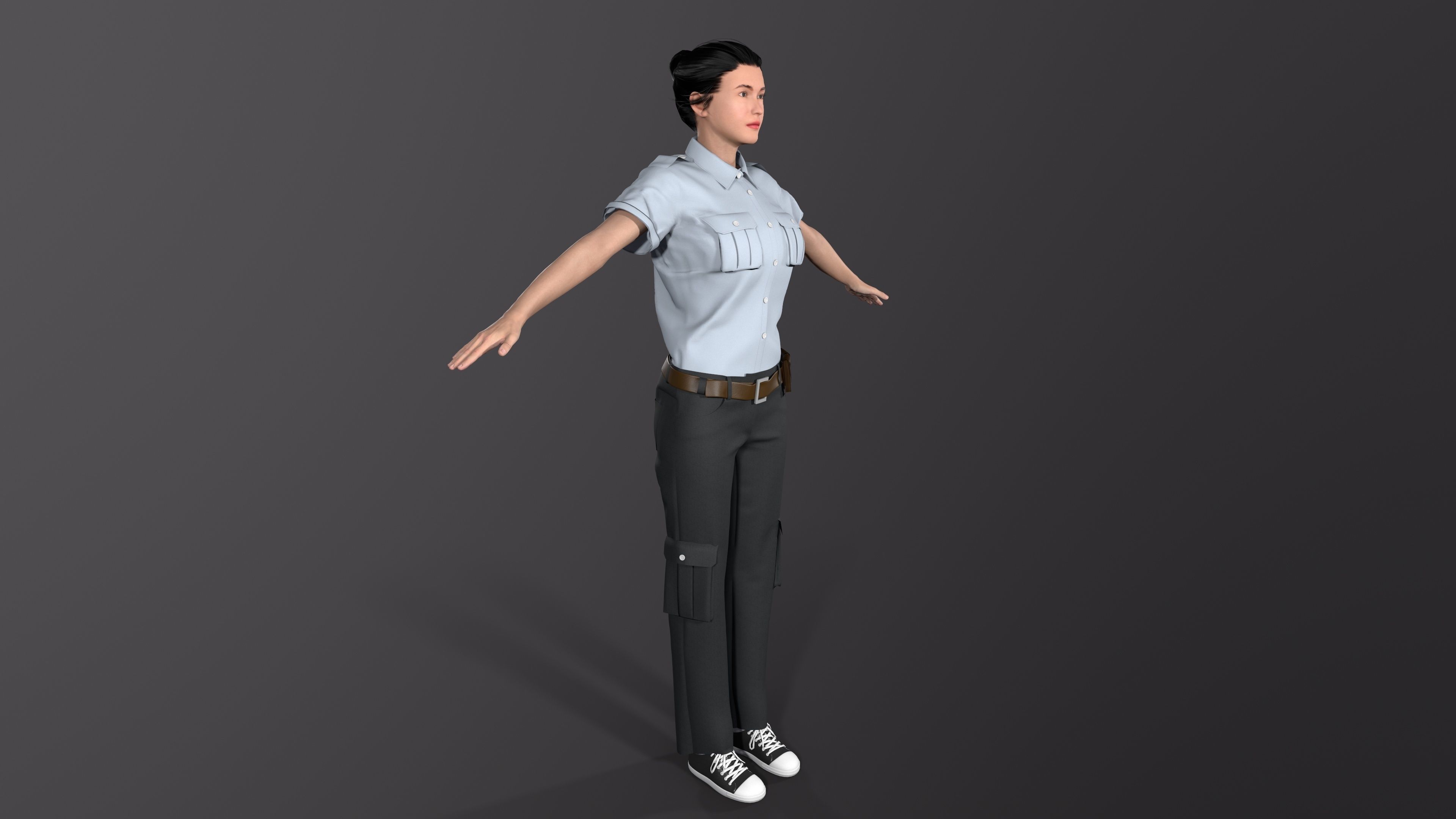 public security  Low-poly 3D model_1