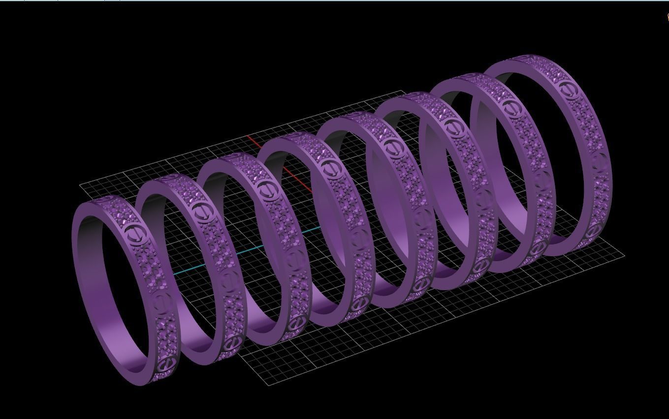 Wedding rings Love Collection All Sizes Small Model 3D print model_10