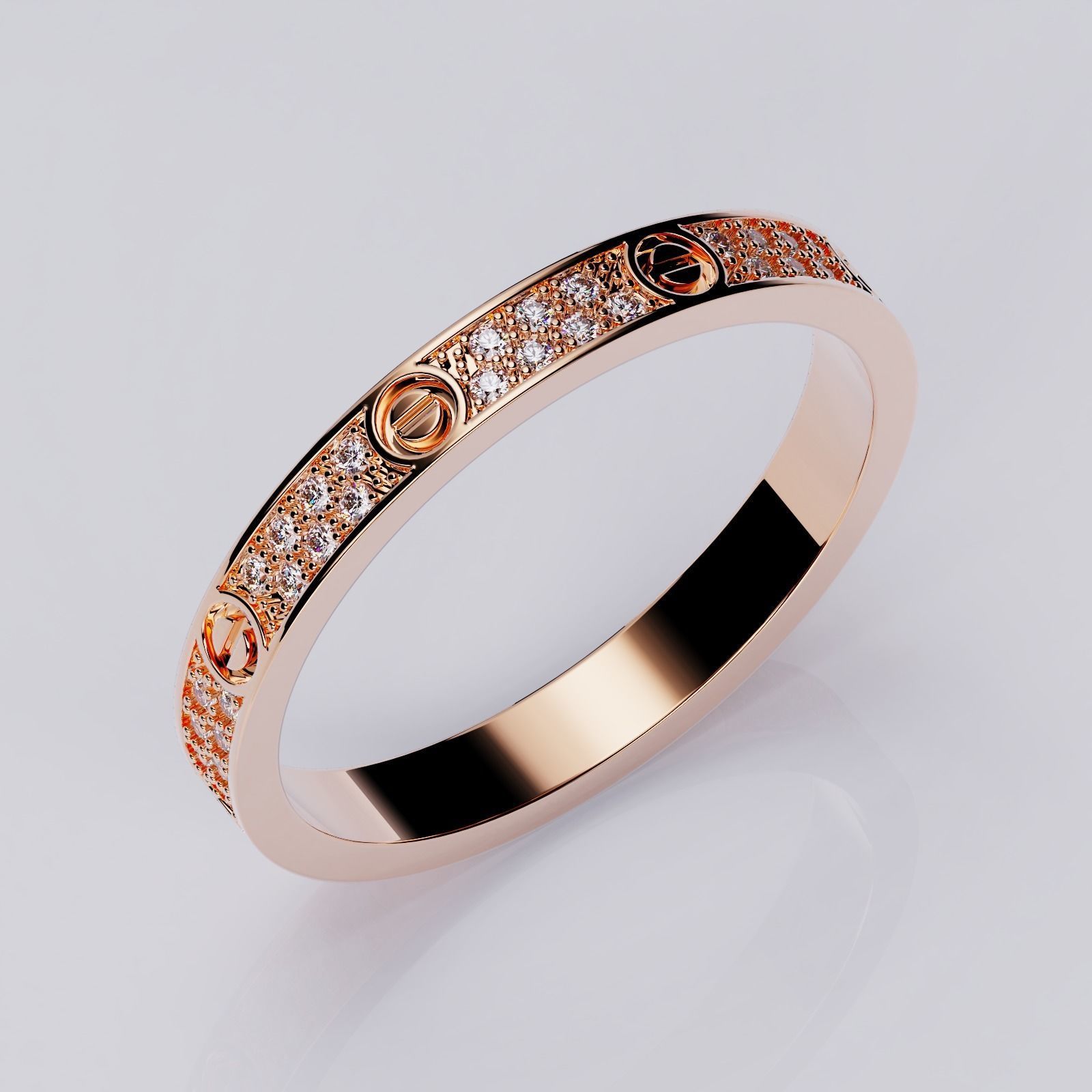 Wedding rings Love Collection All Sizes Small Model 3D print model_2