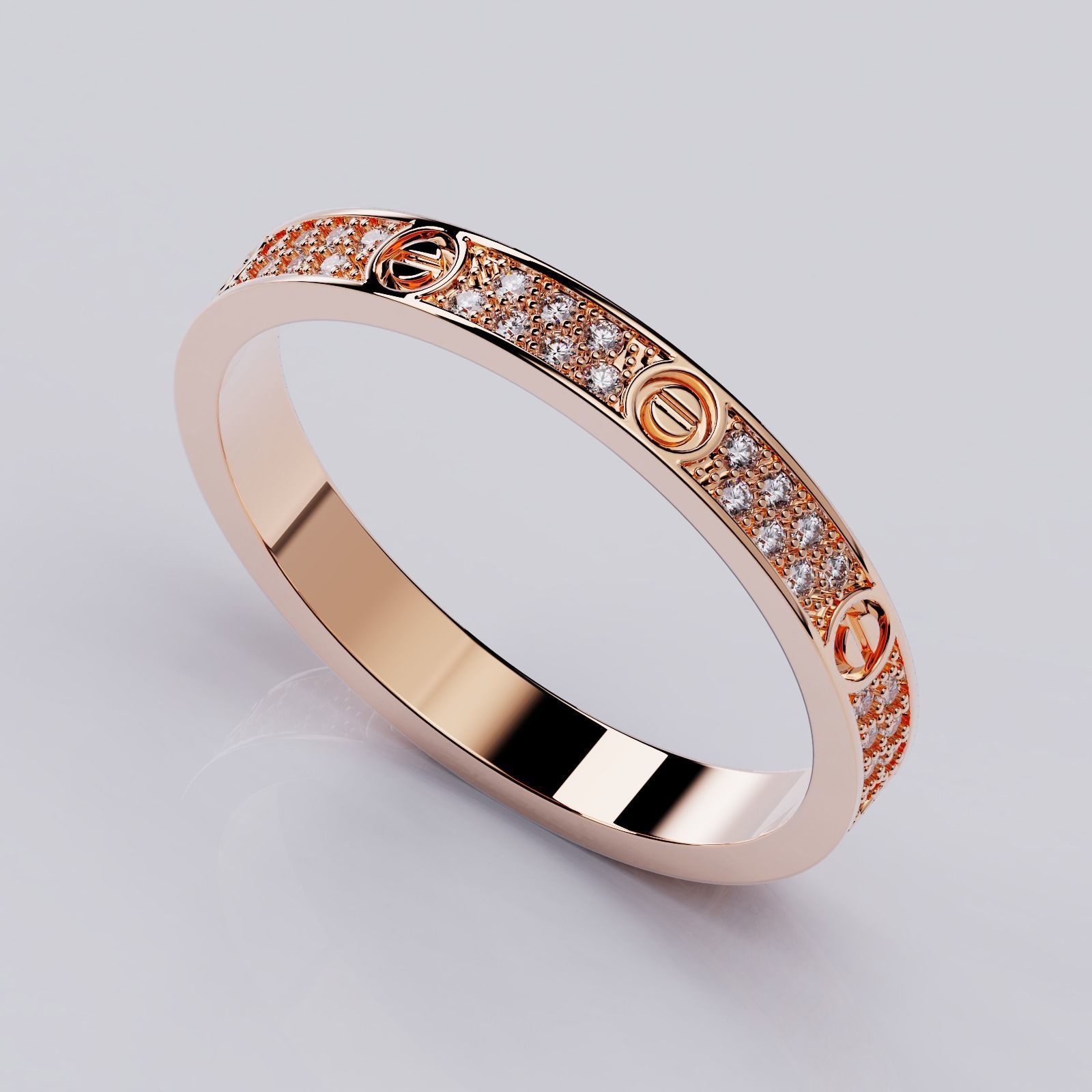 Wedding rings Love Collection All Sizes Small Model 3D print model_1