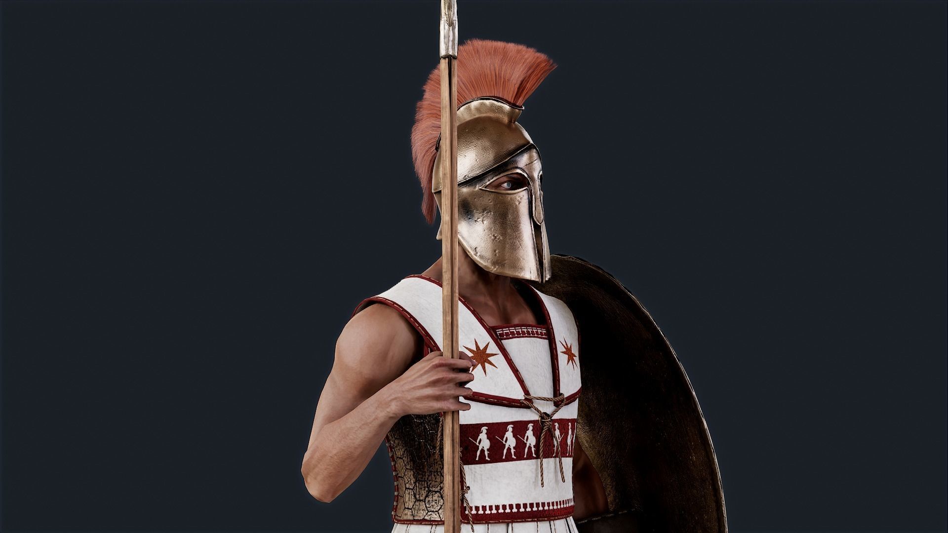 Spartan Hoplite Low-poly 3D model_4