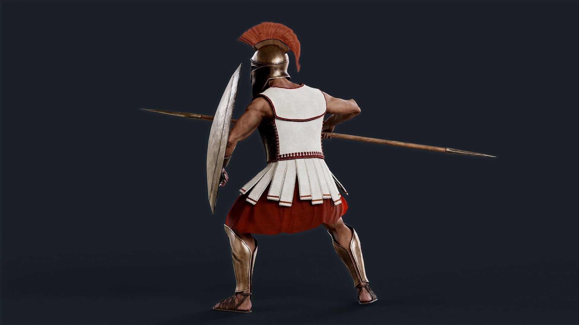 Spartan Hoplite Low-poly 3D model_11