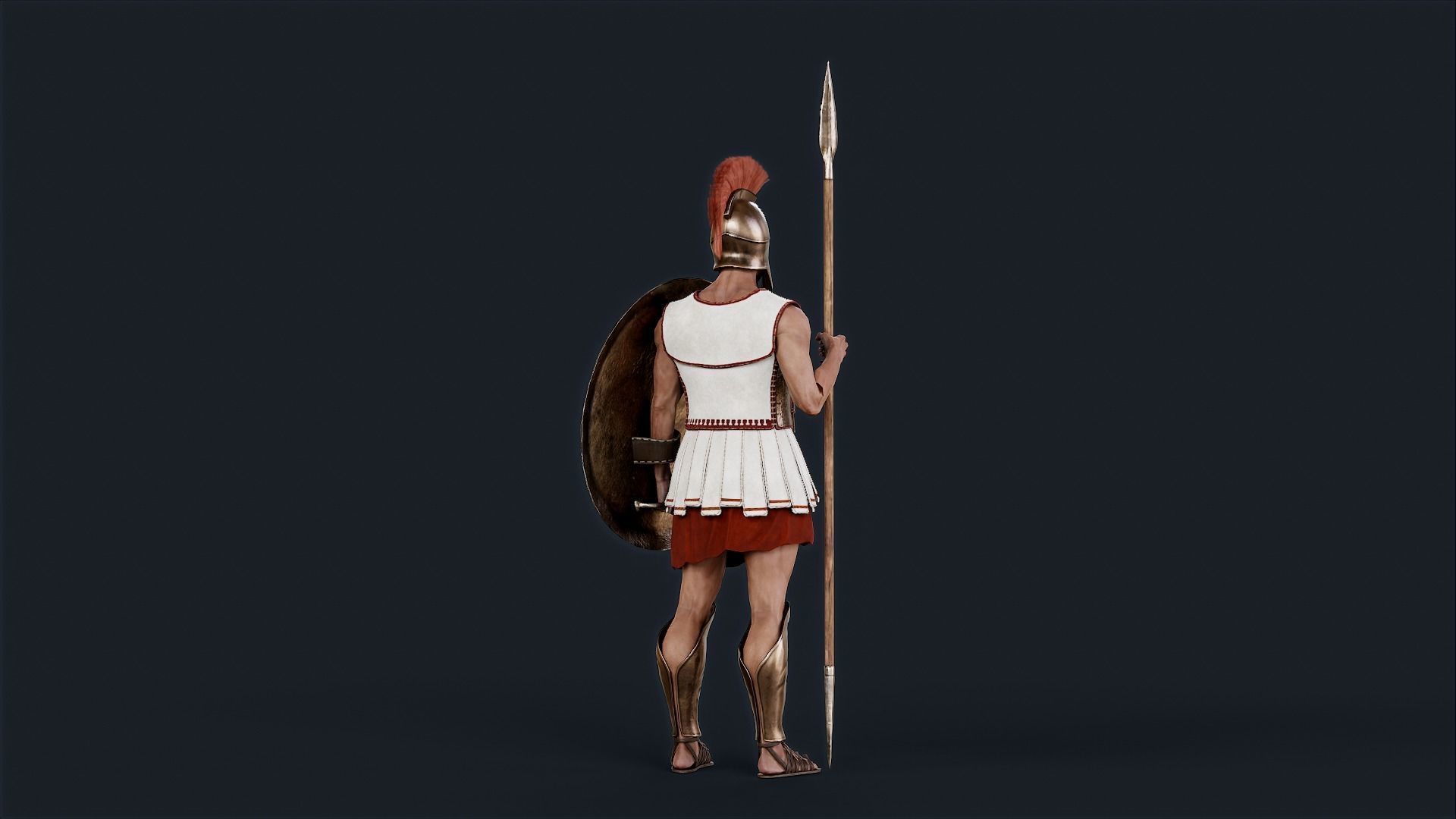 Spartan Hoplite Low-poly 3D model_9