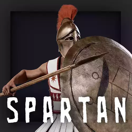 Spartan Hoplite Low-poly 3D model