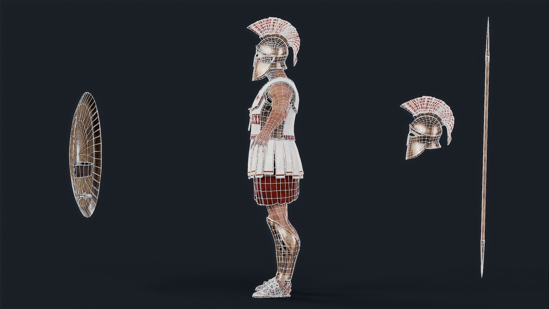Spartan Hoplite Low-poly 3D model_18