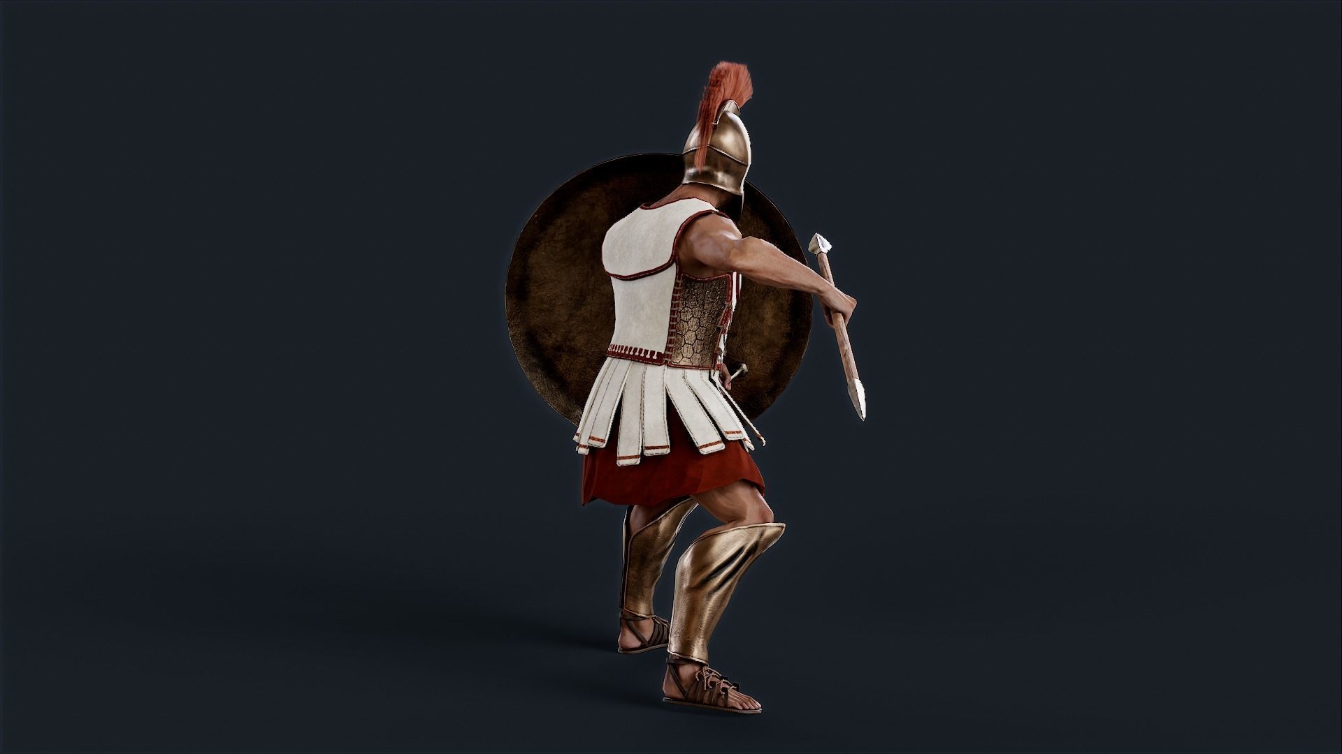 Spartan Hoplite Low-poly 3D model_6
