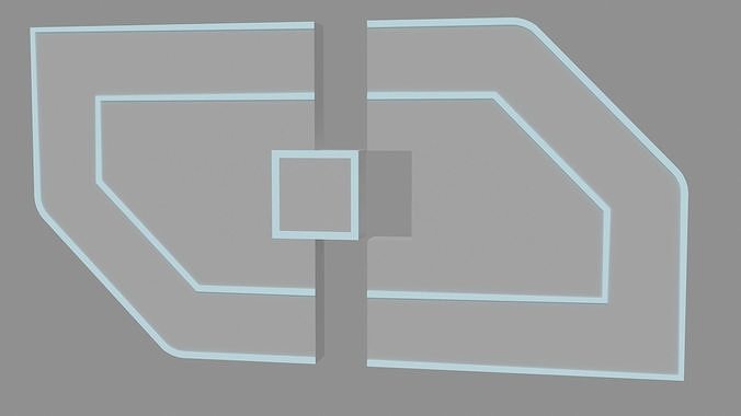 Double Door Futuristic 1 Low-poly 3D model