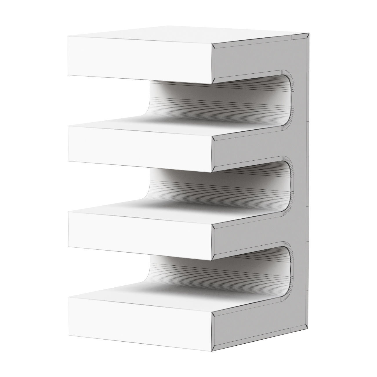 Bedside table made of solid wood Solidus 3D model_1