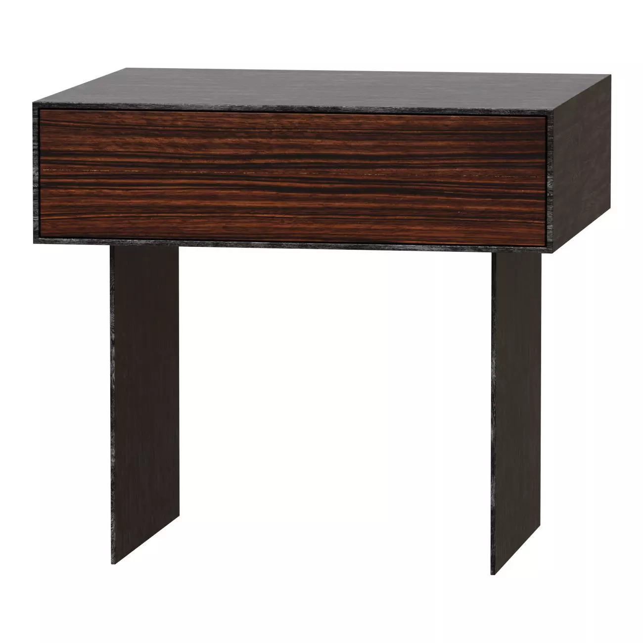 Bedside table made of mahogany oak and metal Fergus 3D model