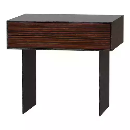 Bedside table made of mahogany oak and metal Fergus