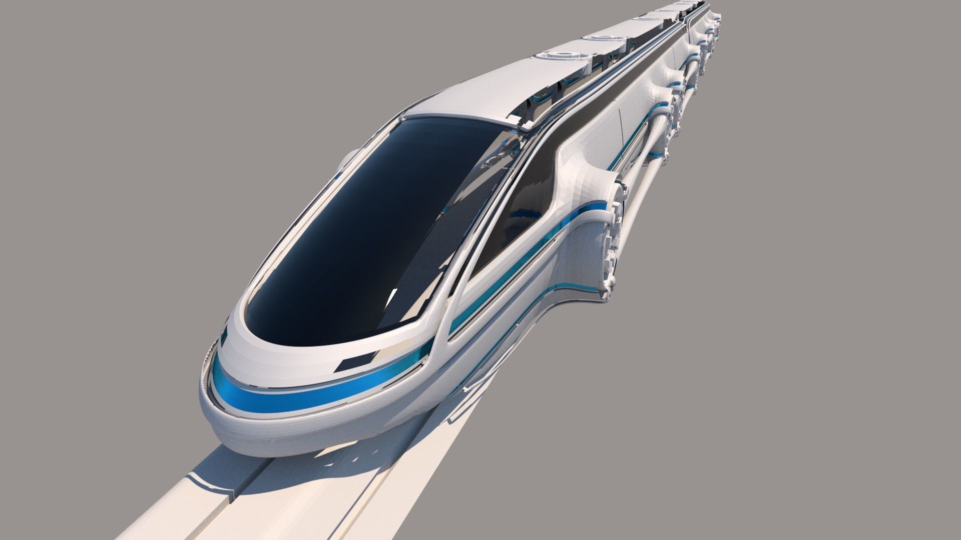 Maglev train-High-speed trains 3D model_2