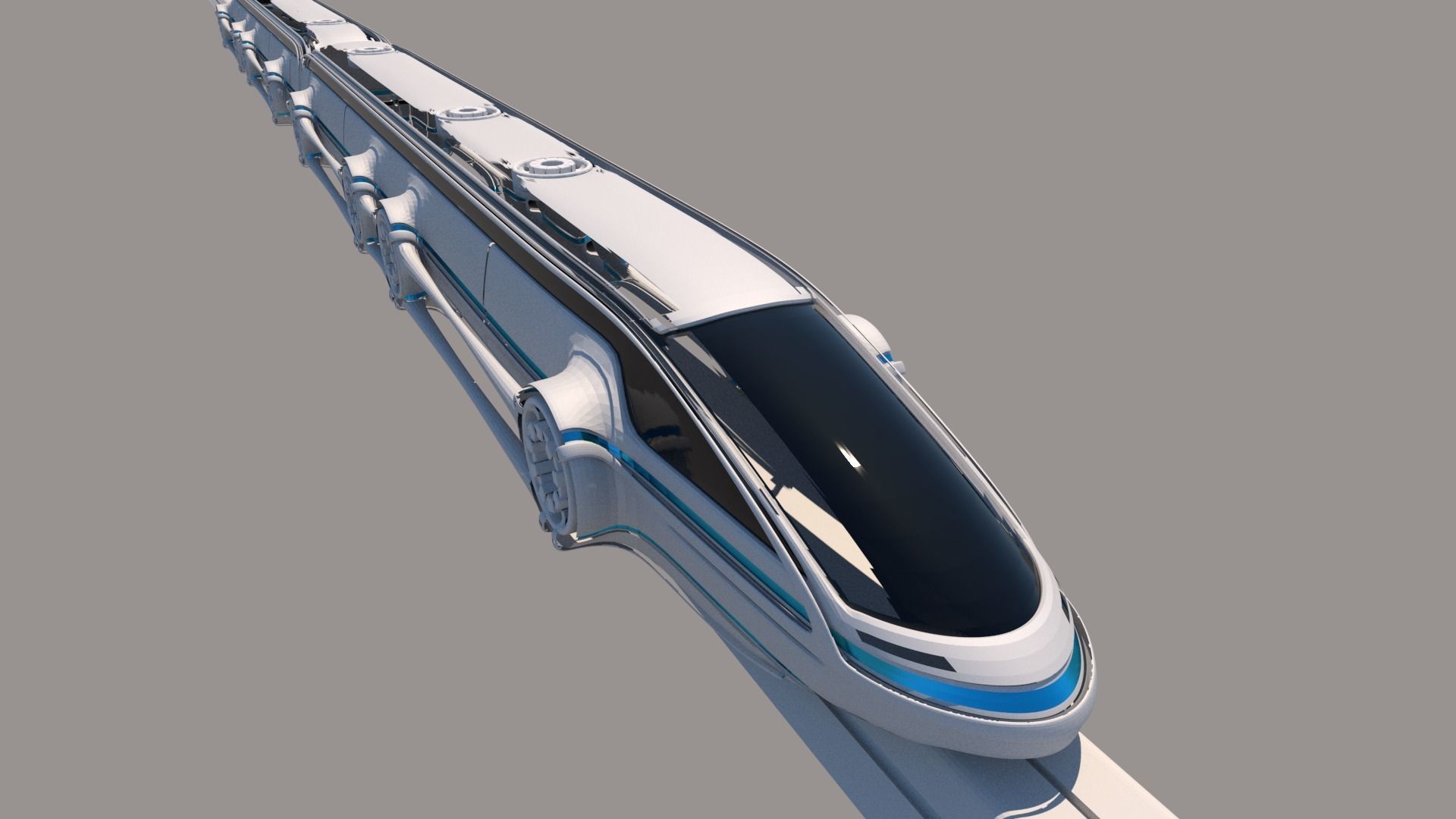 Maglev train-High-speed trains 3D model_1