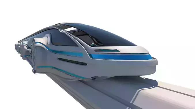 Maglev train-High-speed trains 3D model