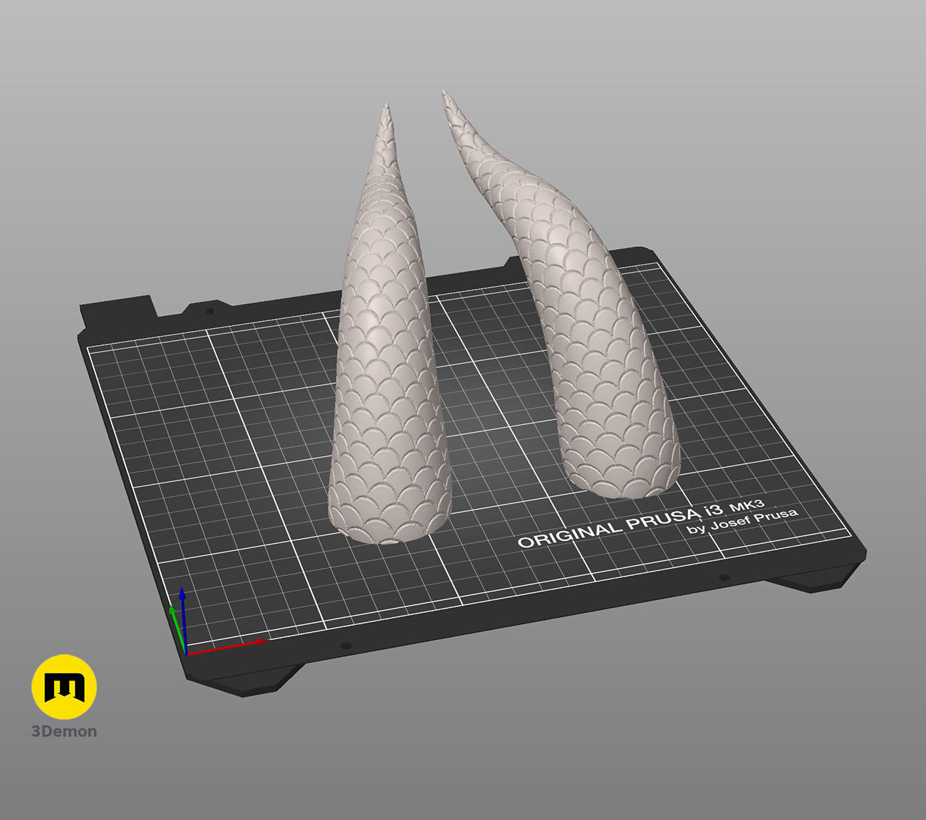 Dragon Scale Horns 3D print model_4