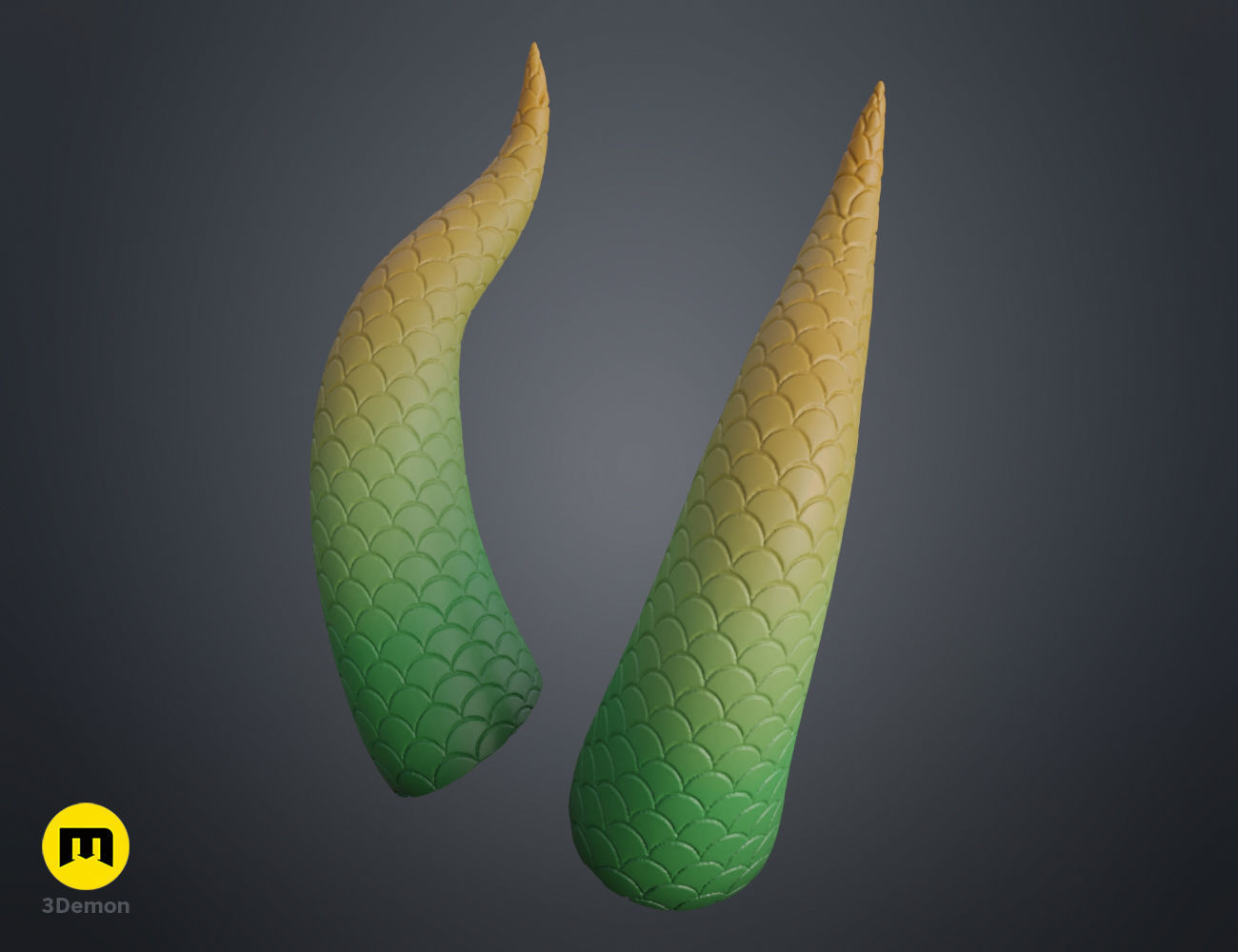 Dragon Scale Horns 3D print model_1