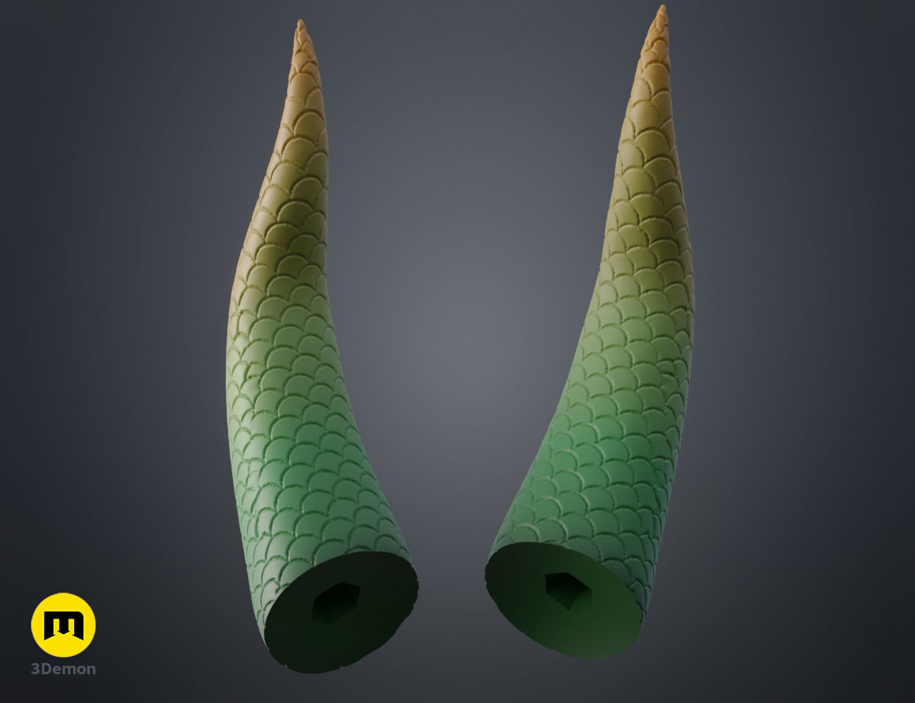 Dragon Scale Horns 3D print model_3